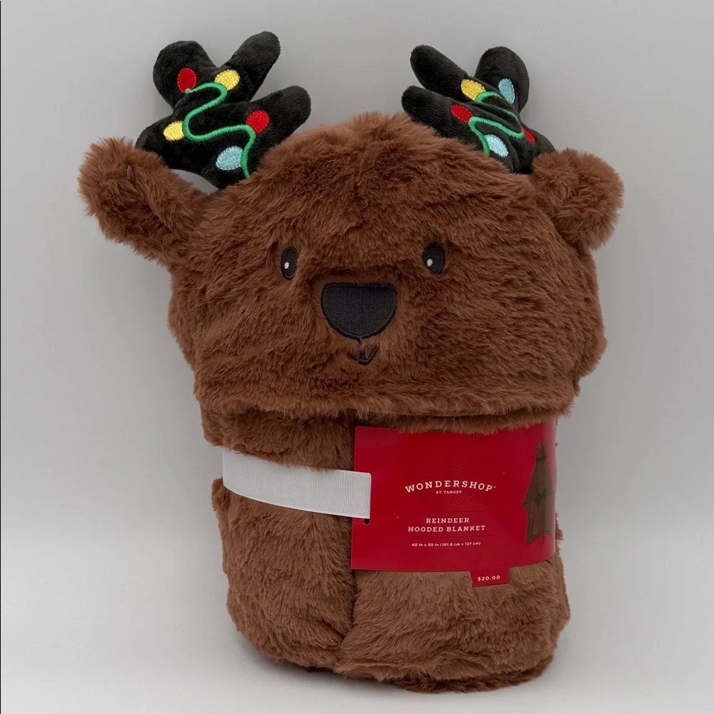 Wondershop Reindeer Hooded Wearable Plush Blanket